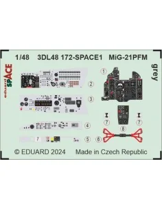 MiG-21PFM grey SPACE 1/48 EDUARD, 1/48 - Eduard Accessories 3DL48172