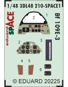Bf 109E-3 SPACE HOBBY BOSS, 1/48 - Eduard Accessories 3DL48210 2