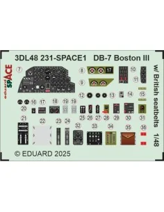 DB-7 Boston III w/ British seatbelts SPACE HKM, 1/48 - Eduard Acces...