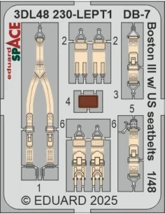 DB-7 Boston III w/ US seatbelts SPACE HKM, 1/48 - Eduard Accessorie... 2