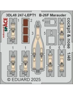 B-26F Marauder cockpit & nose SPACE ICM, 1/48 - Eduard Accessories ...