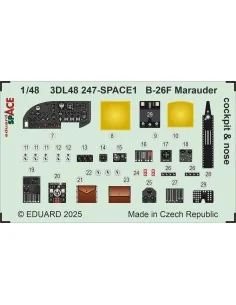 B-26F Marauder cockpit & nose SPACE ICM, 1/48 - Eduard Accessories ... 2
