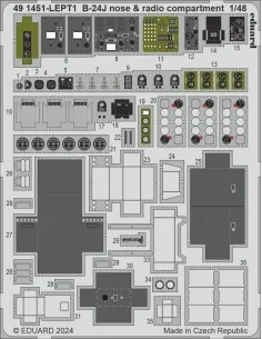 B-24J nose & radio compartment, 1/48 - Eduard Accessories 491451