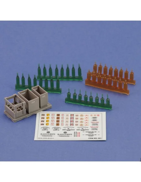 Champagne, cognac e wine bottles with crates, 1/35 - Royal Model RM801