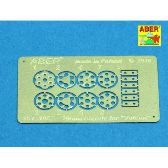 20mm barrels for M61 gun Vulcan, 1/35 - Aber Models 35 L-105 20mm barrels for M61 gun Vulcan, 1/35 - Aber Models 35 L-105