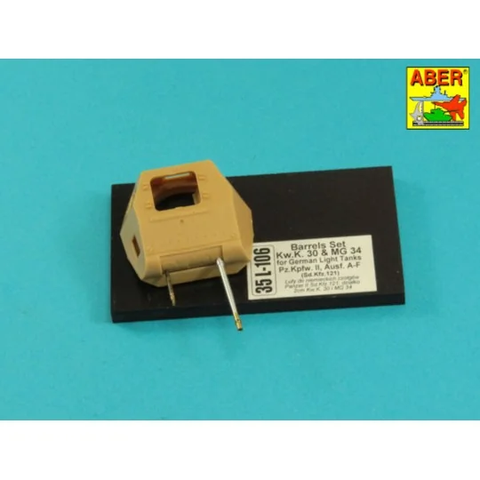 Barrels KwK.30 & MG 34, 1/35 - Aber Models 35 L-106N Barrels KwK.30 & MG 34, 1/35 - Aber Models 35 L-106N