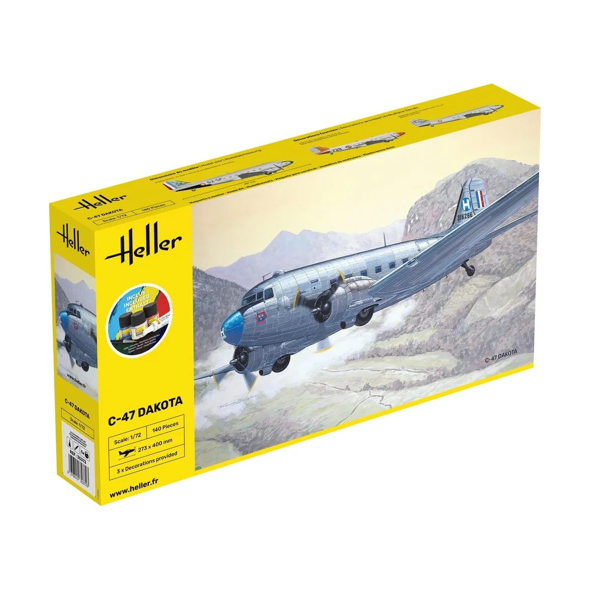 STARTER KIT C-47 Dakota, 1/72 - Heller 35372