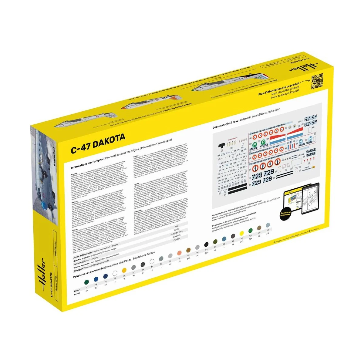 STARTER KIT C-47 Dakota, 1/72 - Heller 35372
