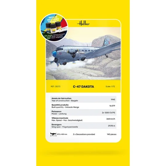 STARTER KIT C-47 Dakota - Heller 35372