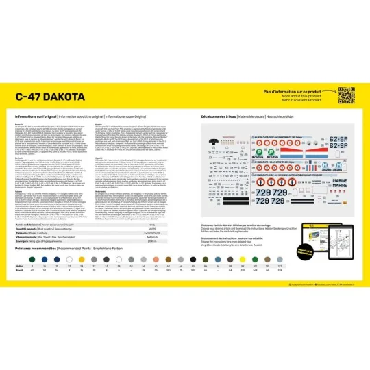 STARTER KIT C-47 Dakota, 1/72 - Heller 35372