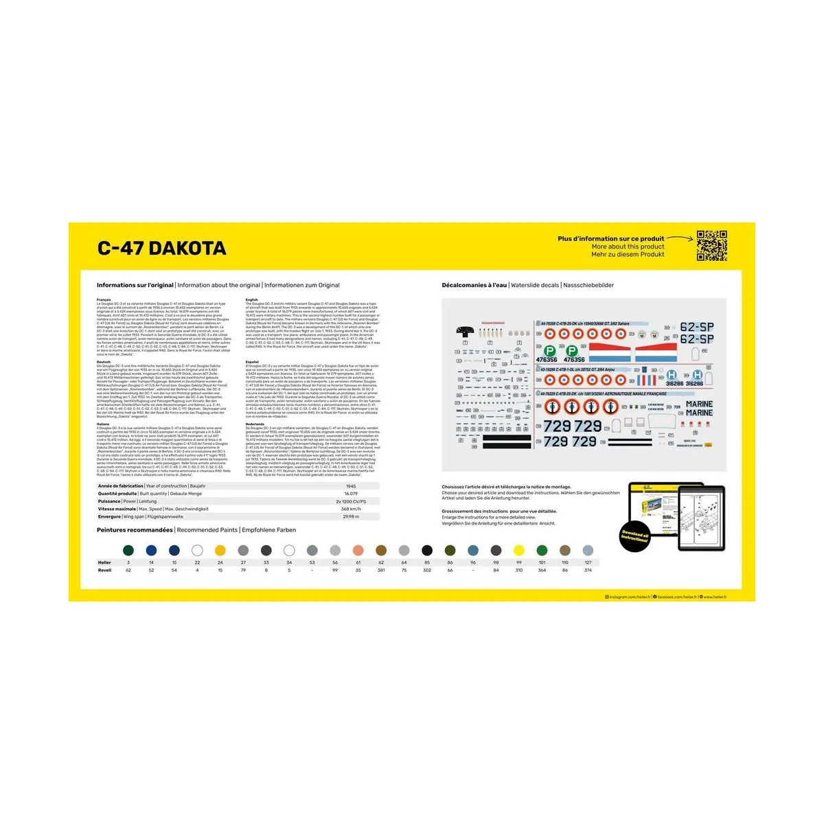 STARTER KIT C-47 Dakota - Heller 35372