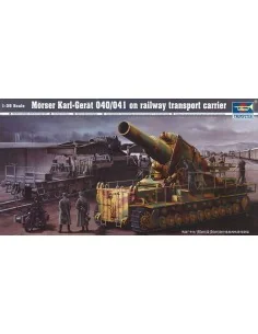 Mörser Karl Gerät 040/041 auf Eisenbahn-Transport-Trailer, 1/35 - T...