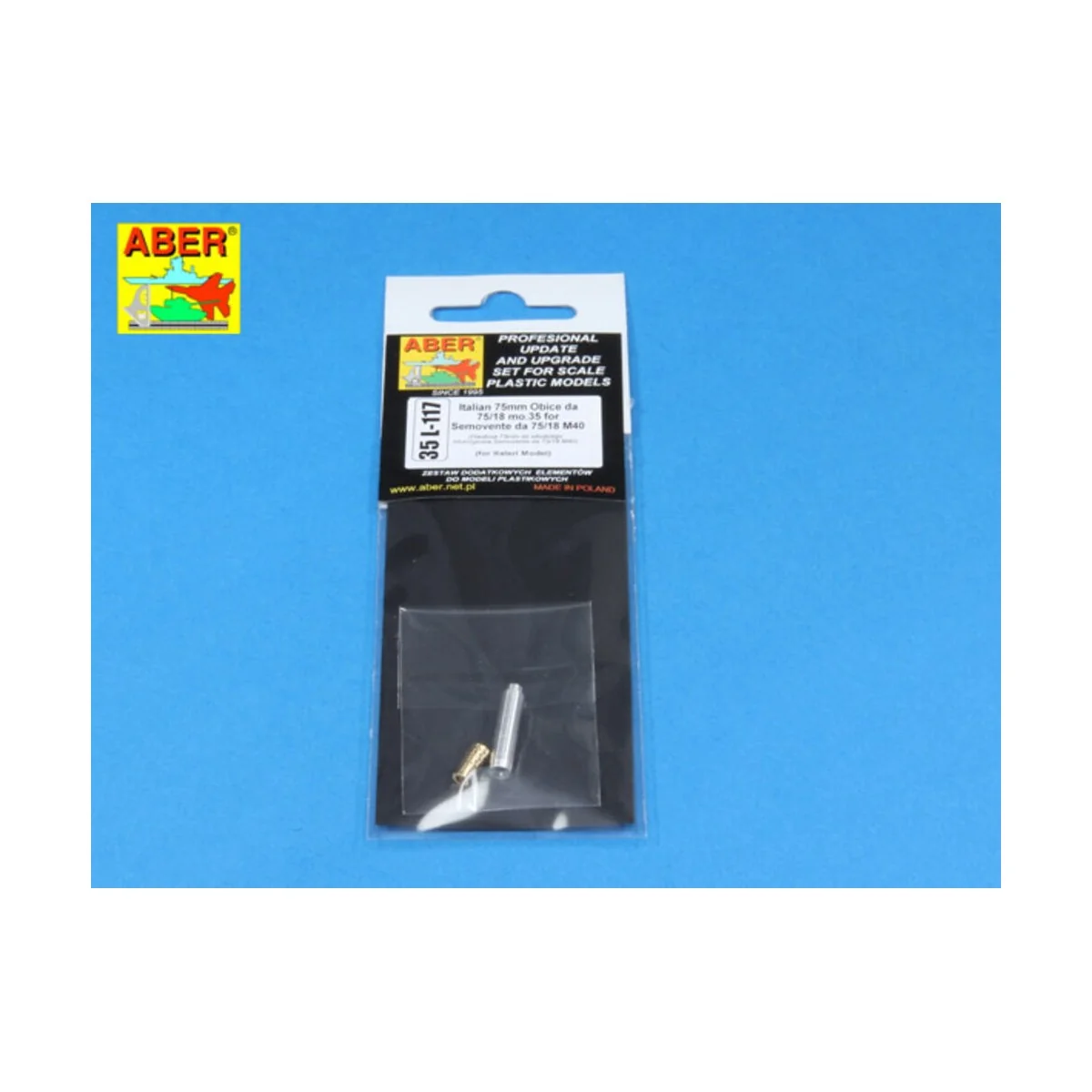 Barrel for Semovente da 75/18 M40, 1/35 - Aber Models 35 L-117 Barrel for Semovente da 75/18 M40, 1/35 - Aber Models 35 L-117