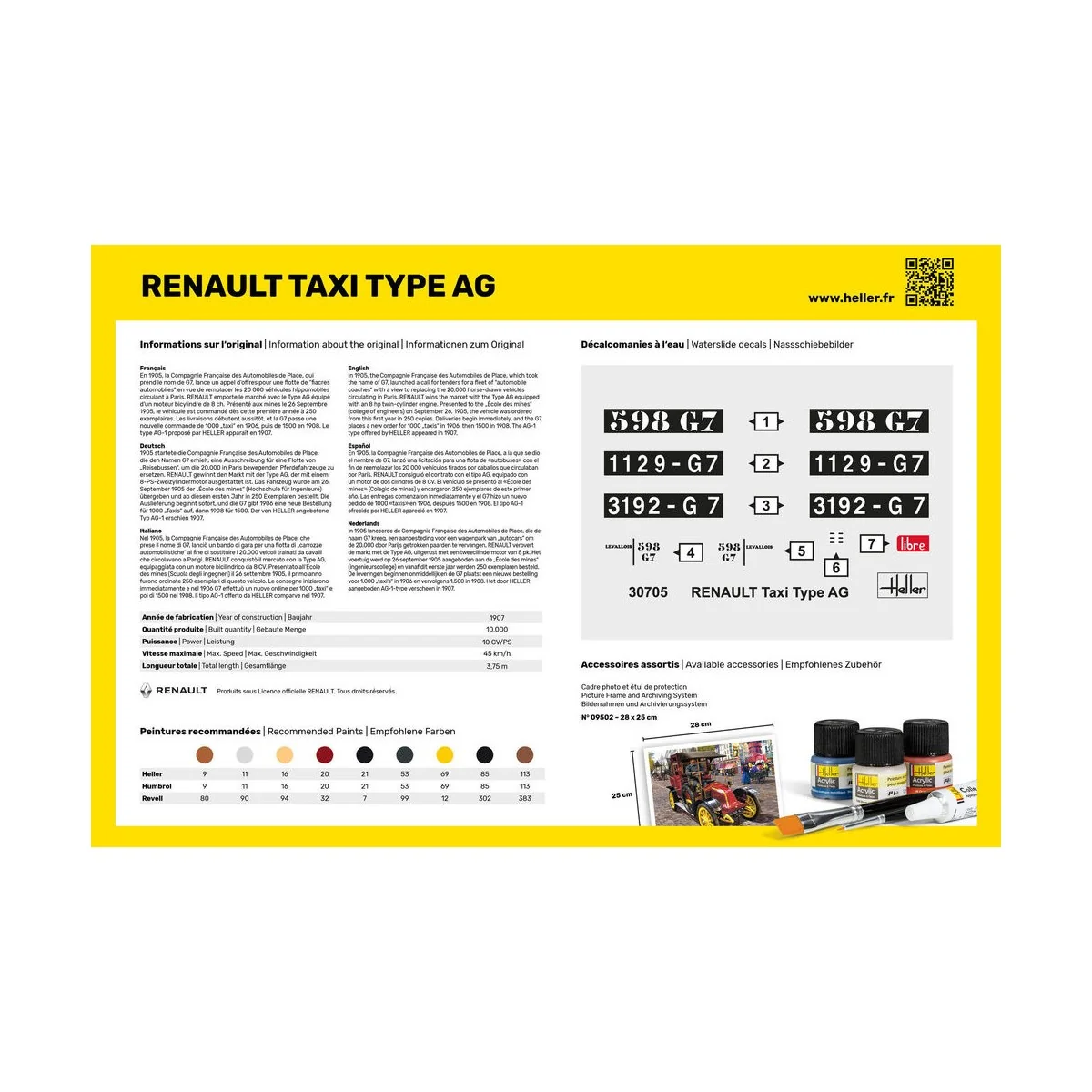 STARTER KIT Renault Taxi Type AG, 1/24 - Heller 35705