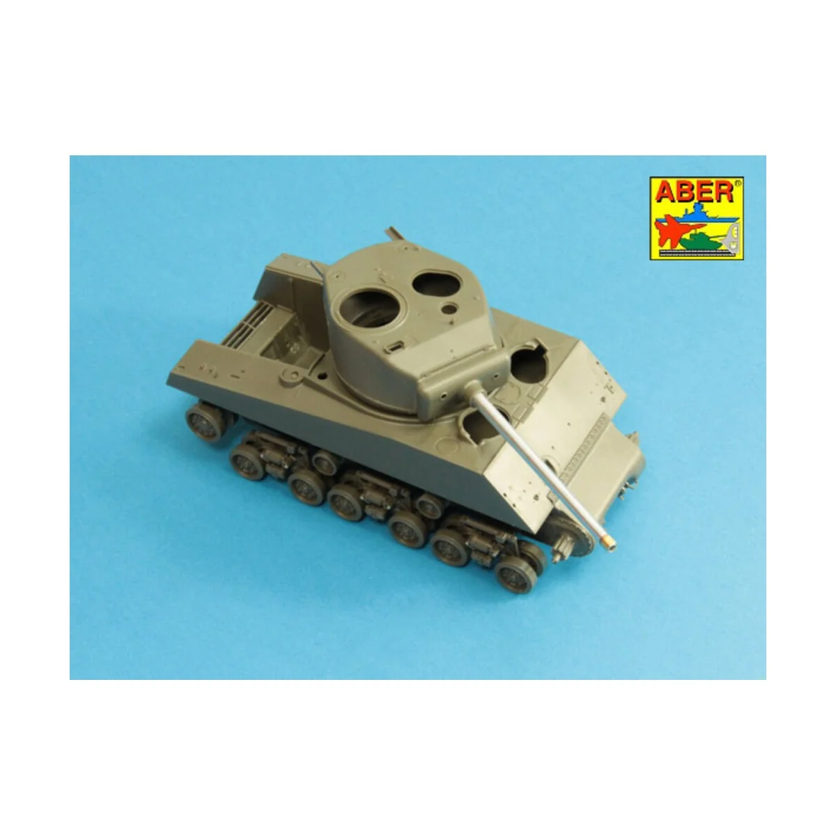 76 mm barrel with protector for Sherman M4, 1/35 - Aber Models 35 L... 76 mm barrel with protector for Sherman M4, 1/35 - Aber Models 35 L...