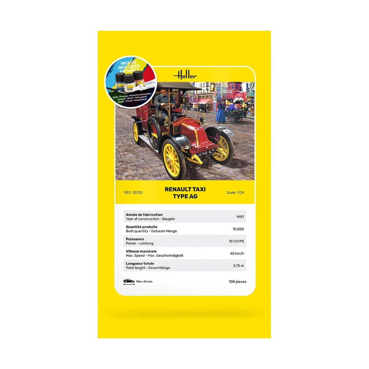 STARTER KIT Renault Taxi Type AG, 1/24 - Heller 35705