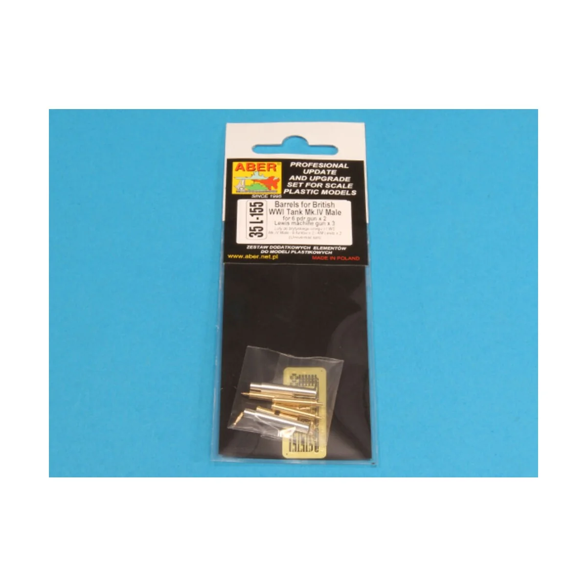 Barrels for Mark IV - Male, 1/35 - Aber Models 35 L-155 Barrels for Mark IV - Male, 1/35 - Aber Models 35 L-155