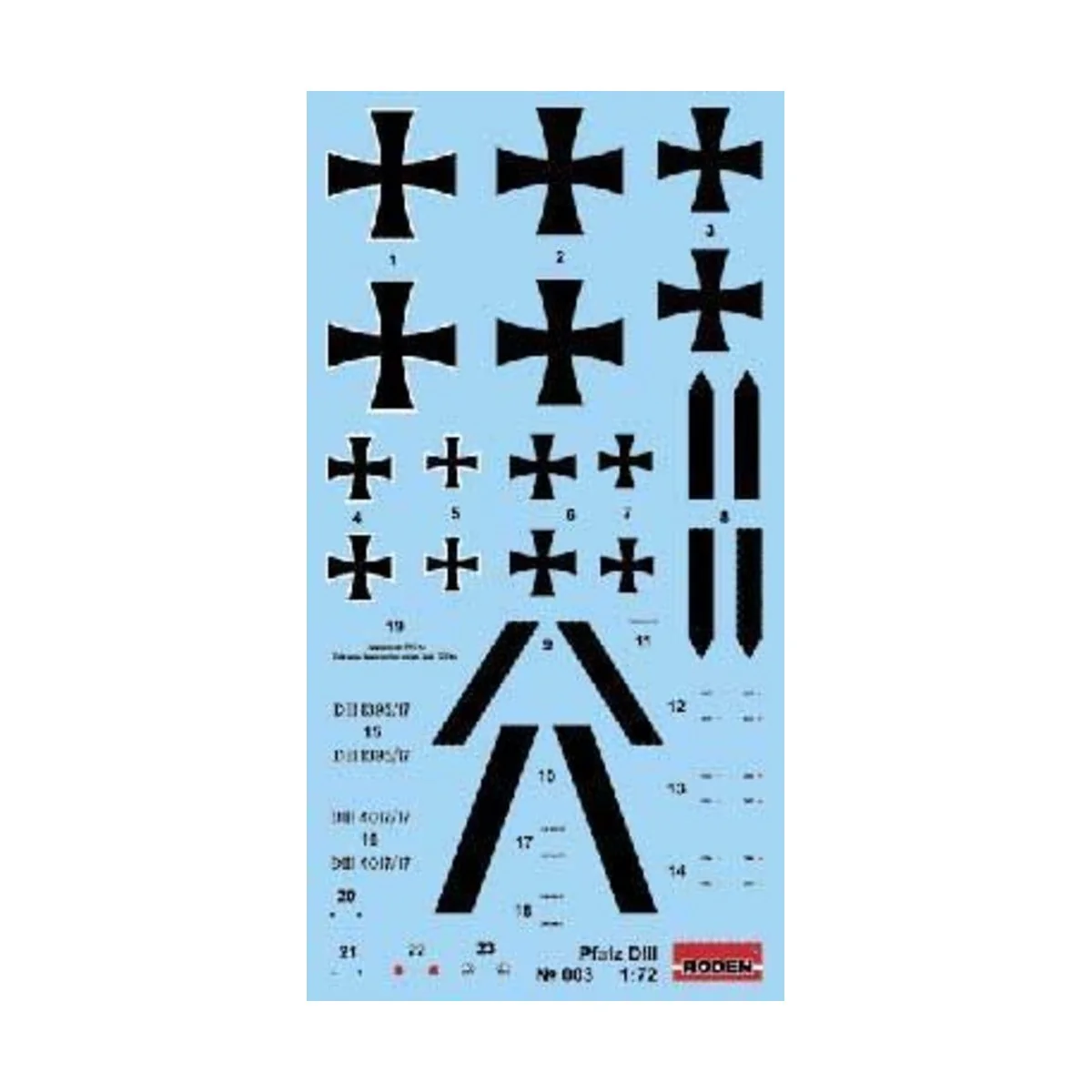 Pfalz D.III World War 1, 1/72 - Roden 003
