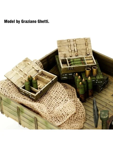 Italian 100/7 100mm Ammunition with wooden crates set-WWII, 1/35 - ...