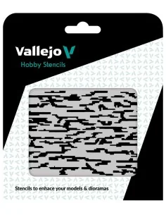 Vallejo Stencils: Pixelated Modern Camo 125 x 125 mm - Vallejo ST-C...