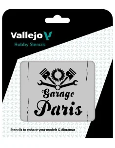 Vallejo Stencils: Vintage Garage Sign 125 x 125 mm - Vallejo ST-LET001