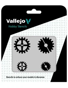 Vallejo Stencils: Gear Marks 125 x 125 mm - Vallejo ST-SF001