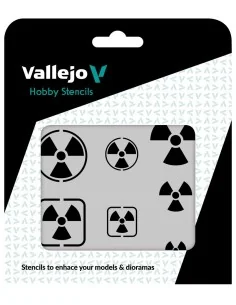 Vallejo Stencils: Radioactivity Signs 125 x 125 mm - Vallejo ST-SF005