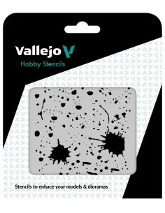 Vallejo Stencils: Splash & Stains 125 x 125 mm - Vallejo ST-TX003