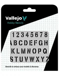 Vallejo Stencils: Stamp Font 125 x 125 mm - Vallejo ST-LET002