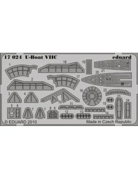 U-Boat VIIC (REV), 1/350 - Eduard Accessories 17024