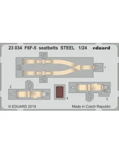 F6F-5 seatbelts STEEL for Airfix, 1/24 - Eduard Accessories 23034