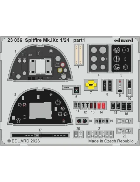 Spitfire Mk.IXc 1/24 AIRFIX, 1/24 - Eduard Accessories 23036