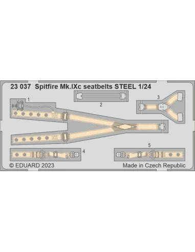 Spitfire Mk.IXc seatbelts STEEL 1/24 AIRFIX, 1/24 - Eduard Accessor...