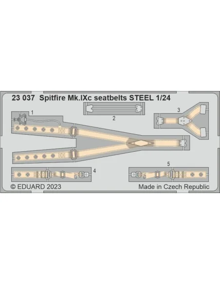 Spitfire Mk.IXc seatbelts STEEL 1/24 AIRFIX, 1/24 - Eduard Accessor...