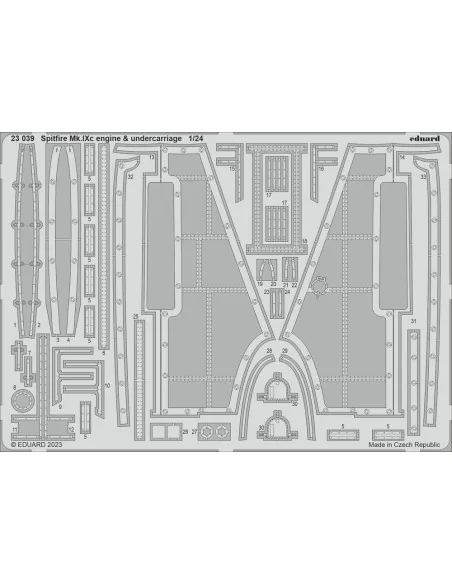 Spitfire Mk.IXc engine & undercarriage 1/24 AIRFIX, 1/24 - Eduard A...