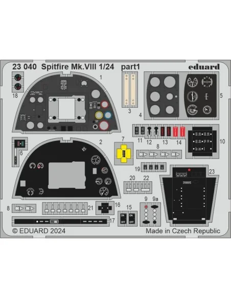 [NO_DESC] Spitfire Mk.VIII AIRFIX, 1/24 - Eduard Accessories 23040