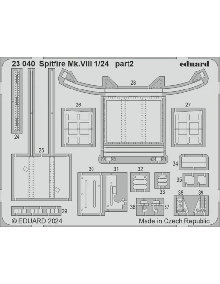 Spitfire Mk.VIII AIRFIX, 1/24 - Eduard Accessories 23040