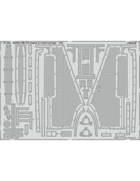 [NO_DESC] Spitfire Mk.VIII engine & undercarriage AIRFIX, 1/24 - Ed...