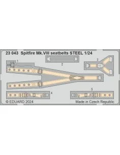 Spitfire Mk.VIII seatbelts STEEL AIRFIX, 1/24 - Eduard Accessories ...