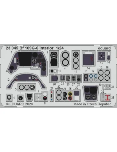 Bf 109G-6 interior for Airfix, 1/24 - Eduard Accessories 23045