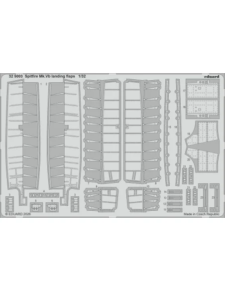 Spitfire Mk.Vb landing flaps for Kotare, 1/32 - Eduard Accessories ...