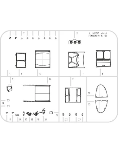 [NO_DESC] P-51B Mustang, 1/32 - Eduard Plastic Kits 932011