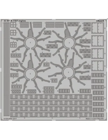 B-17E/F engines for HKM, 1/32 - Eduard Accessories 32397