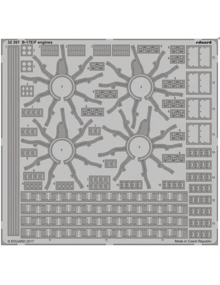 B-17E/F engines for HKM, 1/32 - Eduard Accessories 32397