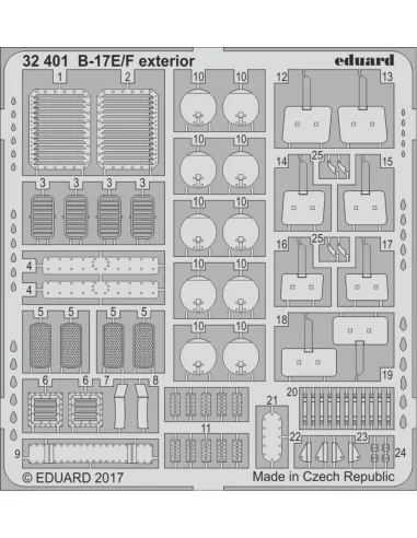B-17E/F exterior for HKM, 1/32 - Eduard Accessories 32401