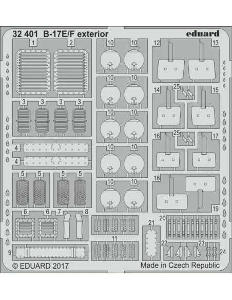[NO_DESC] B-17E/F exterior for HKM, 1/32 - Eduard Accessories 32401