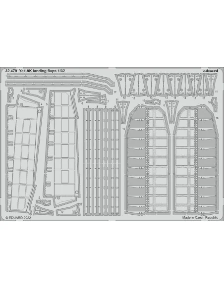 Yak-9K landing flaps for ICM, 1/32 - Eduard Accessories 32479