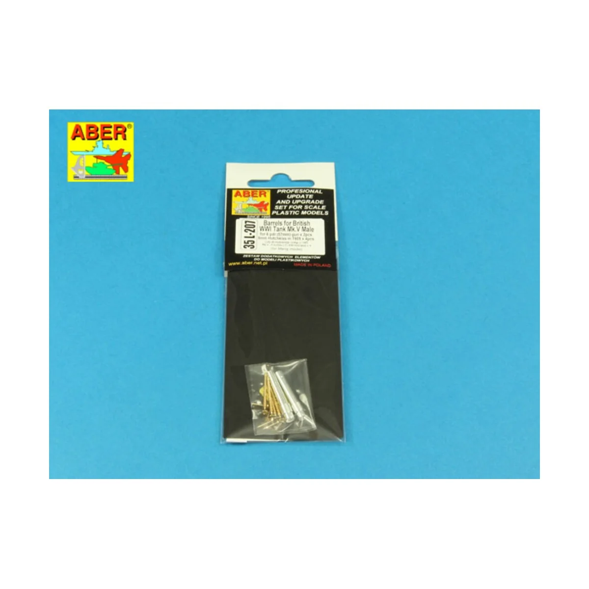 Barrels for British WWI Tank Mk.V Male - Aber Models 35 L-207