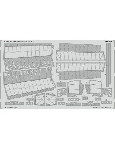 MC.205 Veltro landing flaps ITALERI, 1/32 - Eduard Accessories 32492