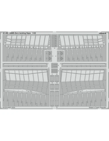 A6M5 Zero landing flaps TAMIYA, 1/32 - Eduard Accessories 32495